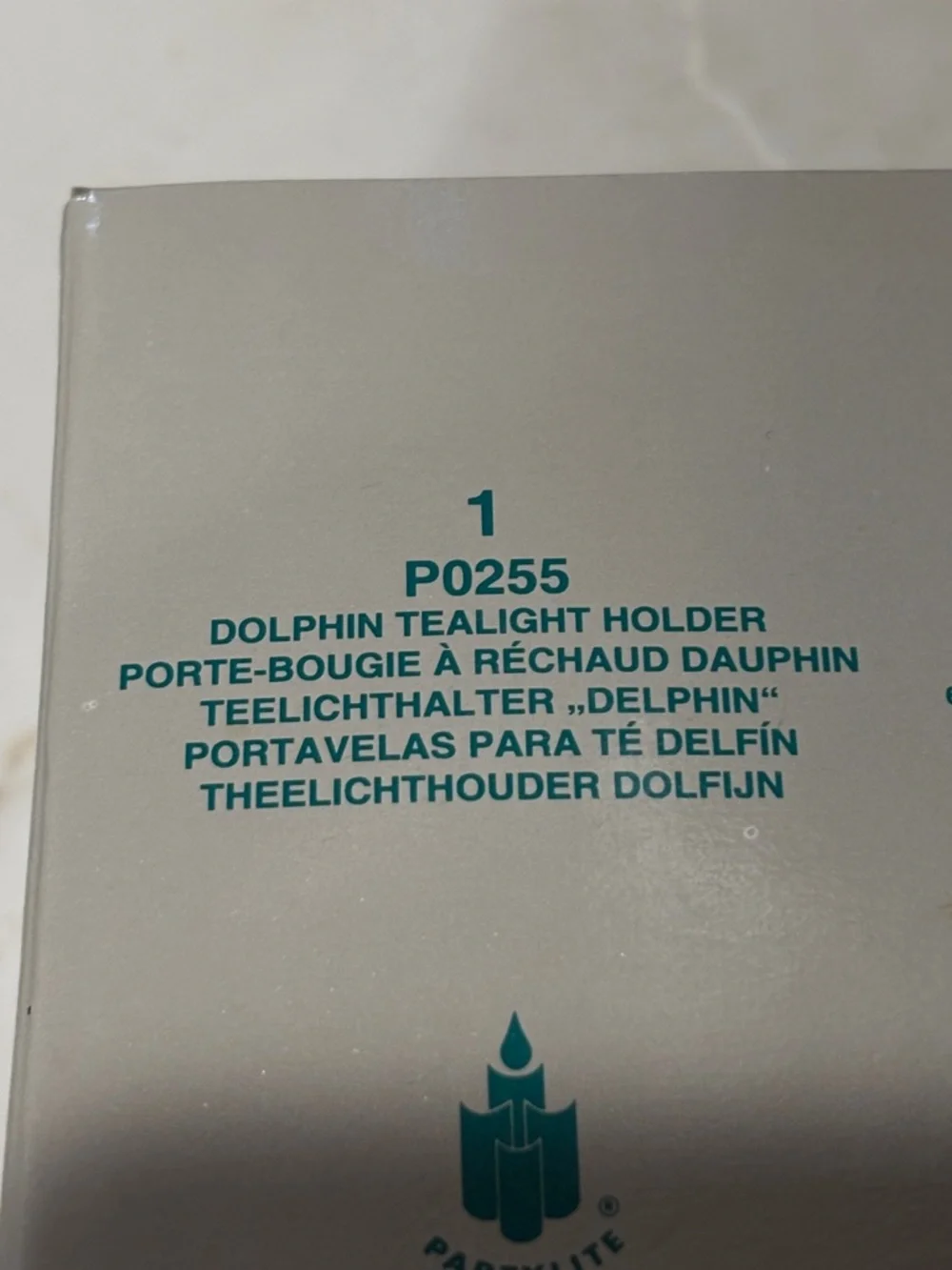 PartyLite Vintage Dolphin Wave Tealight Candle Holder Clear Glass Coastal